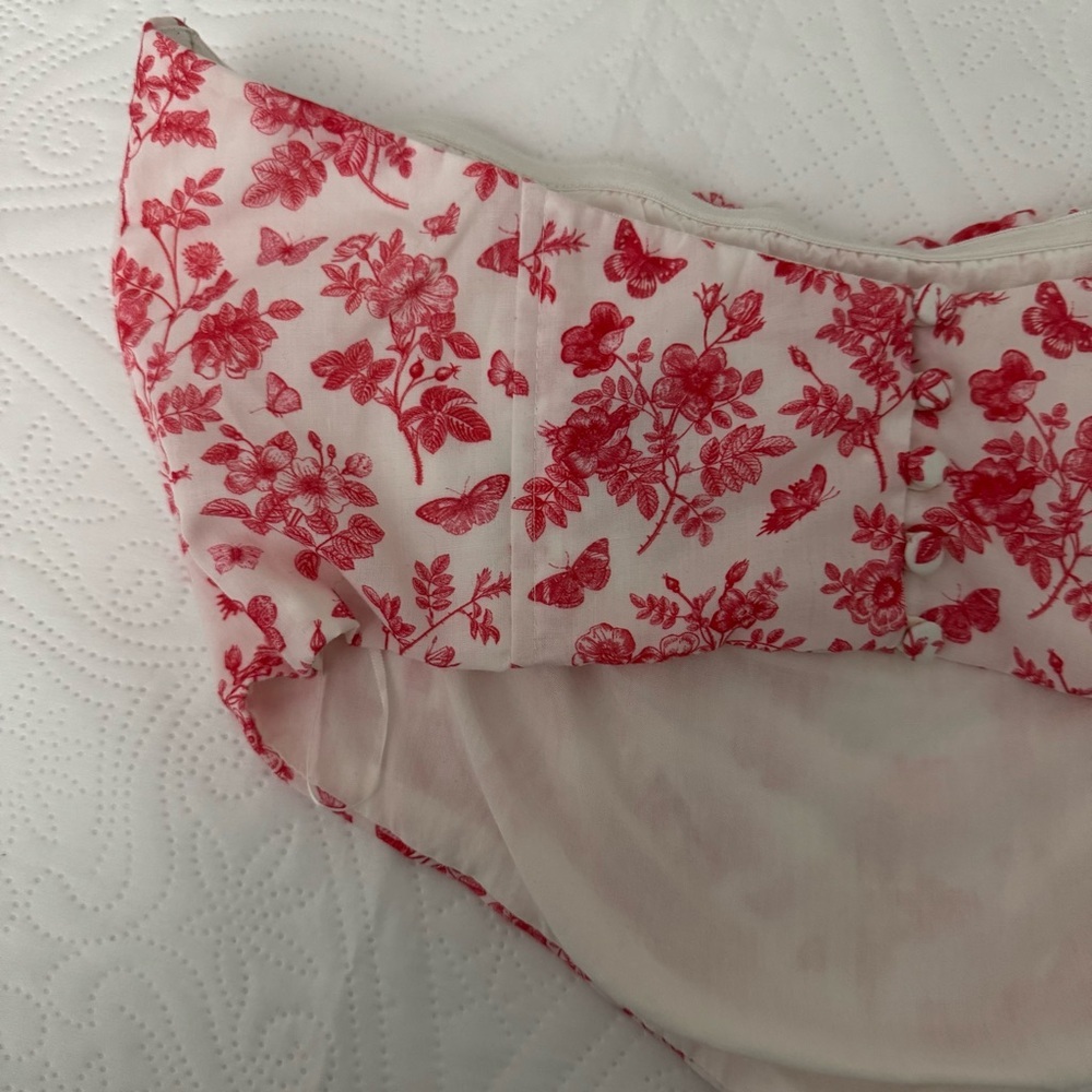 Princess Polly Juliette Bustier Strapless Crop Top Pink Floral Print Size 10 - Picture 8 of 16
